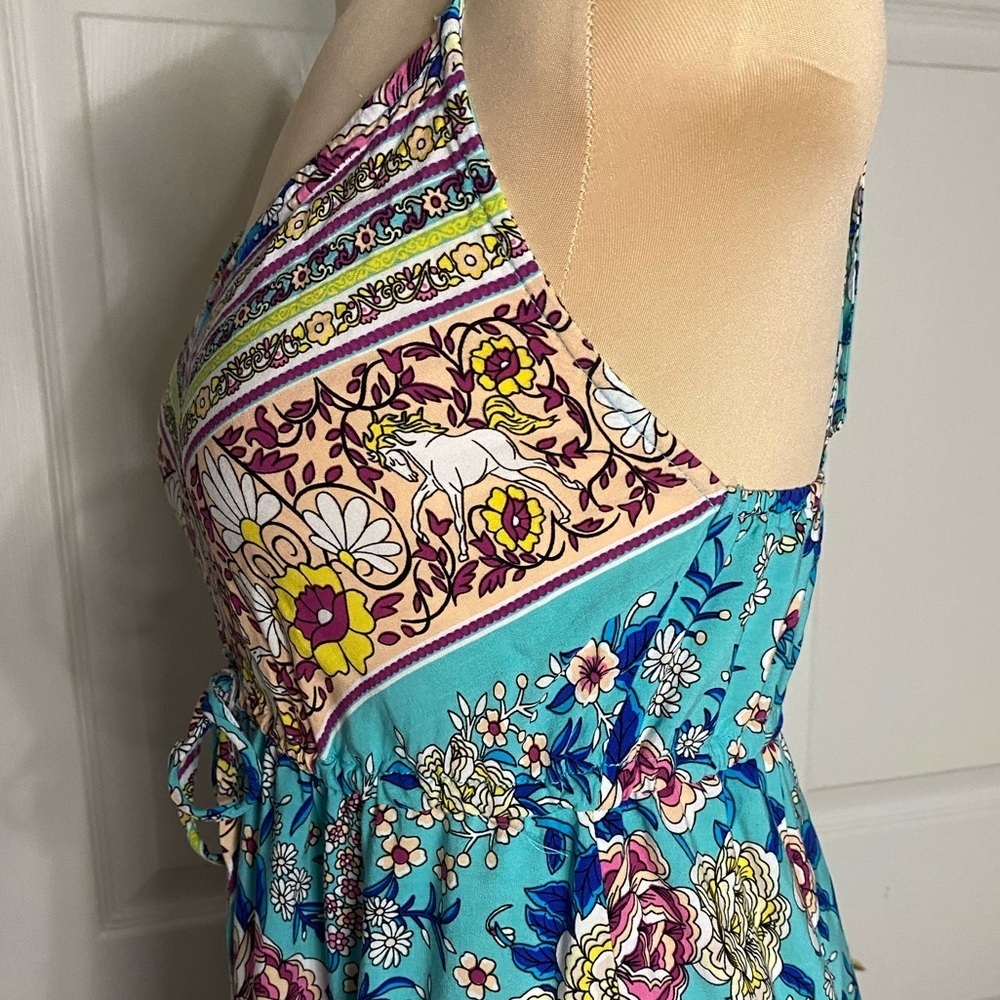 Bohemian Floral Maxi Dress – Women’s Medium, Light Blue, Everyday Boho - Picture 7 of 12